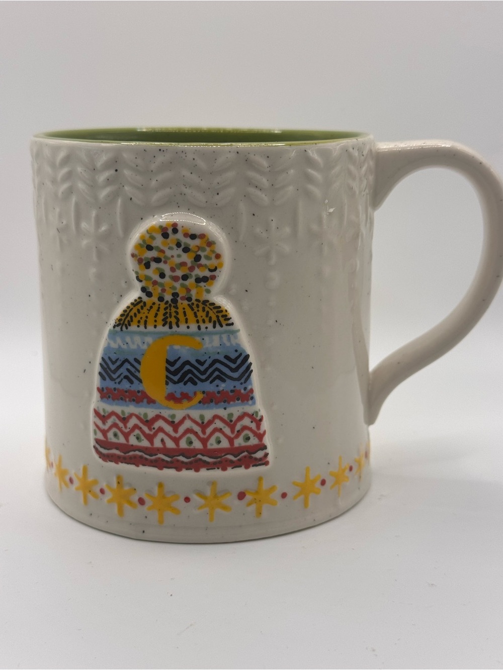 Anthropologie Bundled Up Monogram “C” Ceramic Coffee/Tea Mug. 20oz